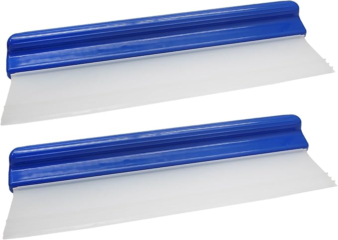 Uenhoy 2 Pack Car Squeegee 12 Inches, Flexible Car Water Scraper Automotive Wiper, Silicone Water Blade for Car Windshield, Window, Home Glass, Blue