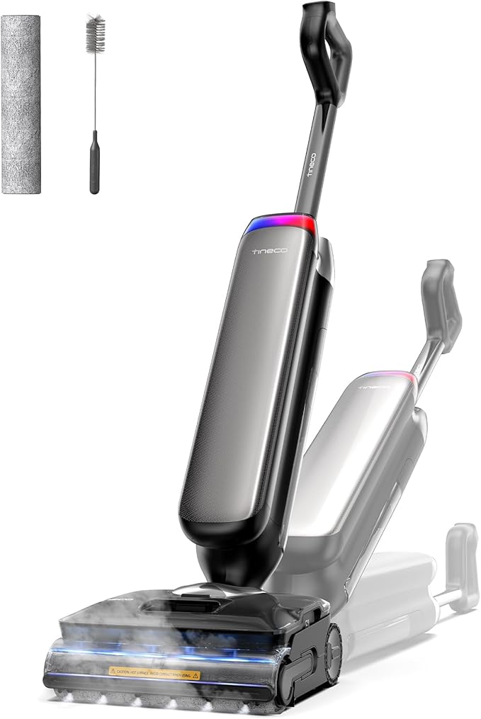 Tineco Floor One S9 Artist Steam Wet Dry Vacuum Cleaner, High-Temp Steam Cleaning, 22kPa Suction, 360° SmoothDrive, Anti-Tangle Design, 185°F Flashdry, Long Runtime, 180° Lay-Flat