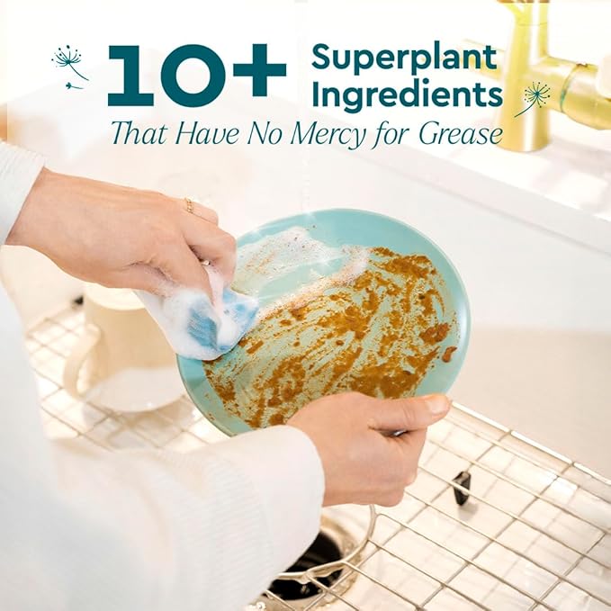 Puracy Natural Dish Soap Packs - Skin-Softening Plant-Based Dishwashing Soap, Non-Toxic Dish Soap, Organic Liquid Dishwashing Detergent Soap (Organic Lemongrass, 16 fl oz, 3 Pack)