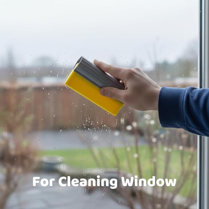 4 Inch Mini Squeegee Silicone Squeegee with Rubber Water Blade, Anti-Slip Handle for Car Wraps, Window Tint, and Cleaning Bathrom or Kitchen Sink,Yellow