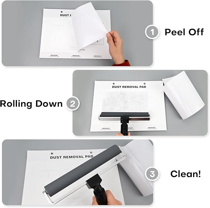 NEWISHTOOL 30 Sheets Cleanroom Dust Removal Pad Sticky Paper, Self-Sticky Paper Sheet Adhesive Dust Collection Clean Pad for Cleaning Dust/Dirt/Lint, Sponge/Silicone/Anti-Static Roller Cleaning Mats