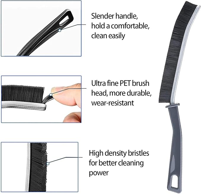 Gap Cleaning Brush, Hard-Bristled Crevice Cleaning Brush, Dead Corners Multifunctional Brushes, Bathroom Crevice Gaps Cleaning Brush, Groove Cleaning Brushes for Shutter Kitchen Bathtubs Tiles (3PCS)
