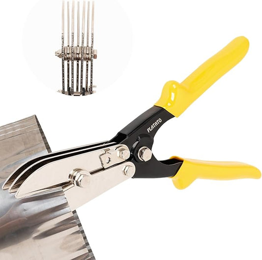 7-Blade Duct Crimping Tool Sheet Metal Crimper for 24-28 Gauge Duct Work Gutter Downspout and Stove Pipe HVAC Tools Upgraded Version