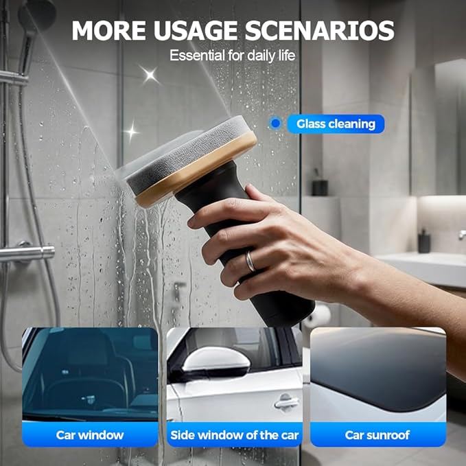 2025 Handheld Glass Oil-Film Remover, New Upgrade Emulsion Cleaner Glass Cleaning Board, Automotive Oil Film Cleaning Brush for Car Windows (2)