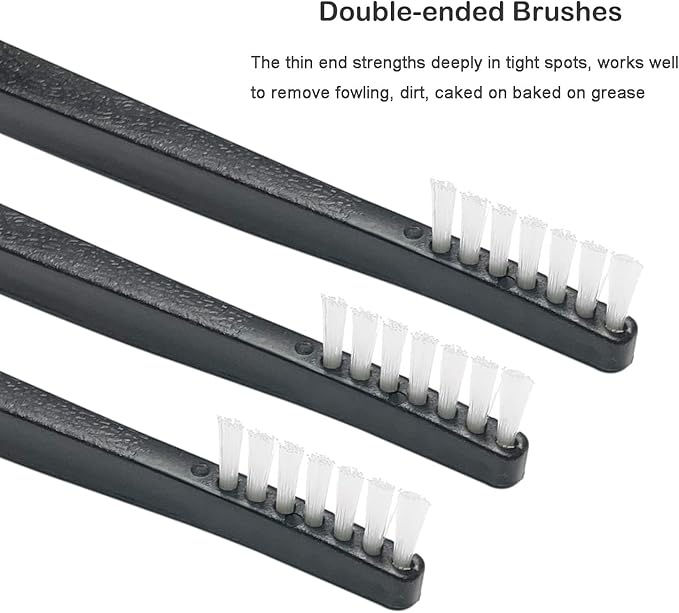 20 Pcs Gun Cleaning Brushes & Picks Kit Set Brass Steel Nylon Double Ended Gun Cleaning Brushes Stainless Steel Pick Set - Brass Steel Nylon Bristle Brushes