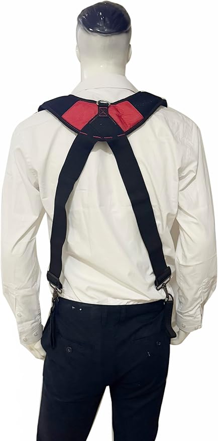 Tool Belt Suspenders for Work Belt Heavy Duty Padded with Magnetic WristBand Attachment Loops for Men
