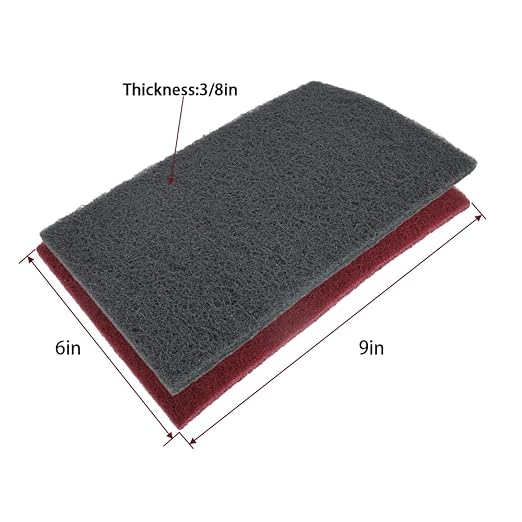 6"x9" Automotive Scuff Pad 8 Pack (7447&7448) - 4 Maroon(Fine) & 4 Gray(Ultra Fine), Wet/Dry Reusable Scuffing Pad for Paint Prep, Sanding - Auto Body, Woodworking & Handicrafts