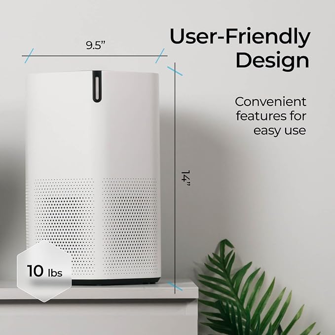 SonoHealth AirPro Purifier for Home and Bedroom | HEPA 14 Filter | Ultra-Quiet Air Cleaner | Activated Carbon Filter and Essential Oil Diffuser - (2 Packs)