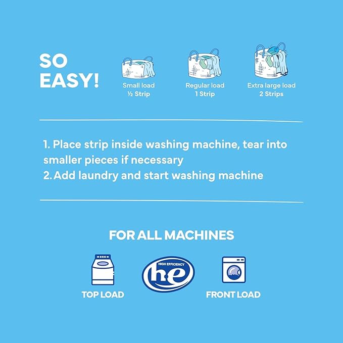 Tru Earth Compact Dry Laundry Detergent Sheets - Up to 64 Loads (32 Sheets) - Paraben-Free - Original Eco-Strip Liquidless Detergen - Fresh Linen | Packaging May Vary