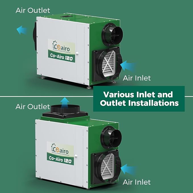 Whole House Dehumidifier 208 Pint, Crawl Space Dehumidifier with Controller Fresh Air Function and Drain Hose Up to 3000 sq. ft. for Grow Tent, Whole House, Commercial, Basement, Water Damage