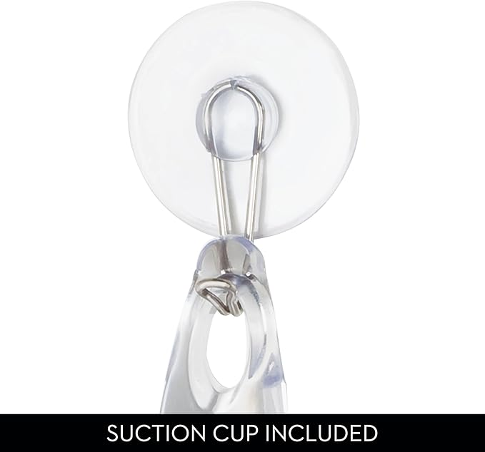 iDesign Bathroom Plastic Shower Squeegee with Wall Hook - Set of 2 - Clear