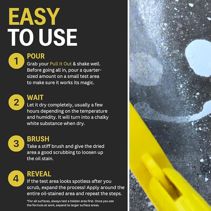 CHOMP! Concrete Oil Stain Remover: Pull It Out Removes and Cleans Oils, Greases from Garage Floors & Driveways 32 Fl Oz