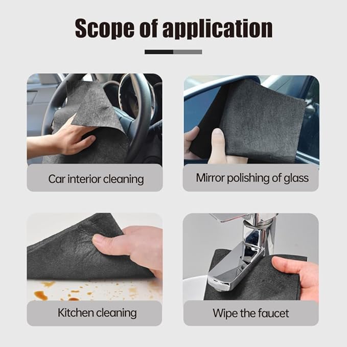 Fliwos Thickened Magic Cleaning Cloth, 2026 New Reusable Microfiber Cleaning Cloths, Streak Free Glass Wiping Cloths, Multipurpose Kitchen Rags Towels for Window, Mirror and Car Glass (15, 12×12 in)