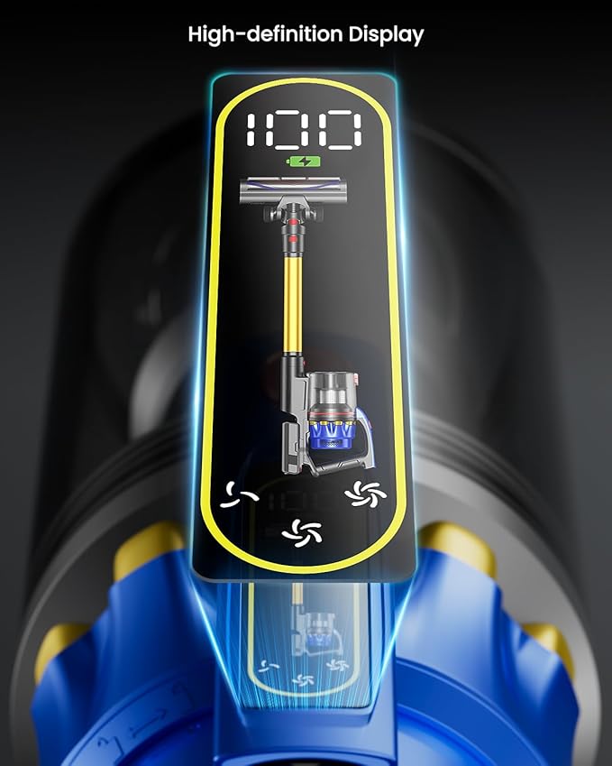 Cordless Vacuum Cleaner, 650W 55KPA 70Mins Vacuum Cleaners for Home, Self-Standing Stick Vacuum with Removable Battery, Wall Mount Charging, Anti-Tangle Roller Brush for Pet Hair, Carpet, All Floors