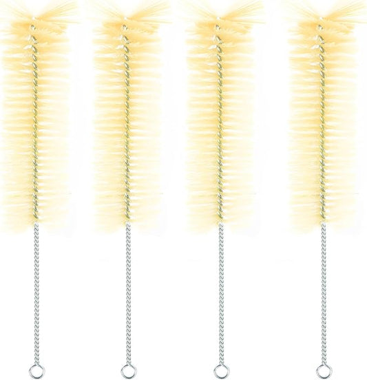 stonylab Cylinder Brushes, 4-Pack Soft Bristle Lab Glassware Cleaning Brushes with Stainless Steel Handle for 50-1000 ml Cylinders, 40cm