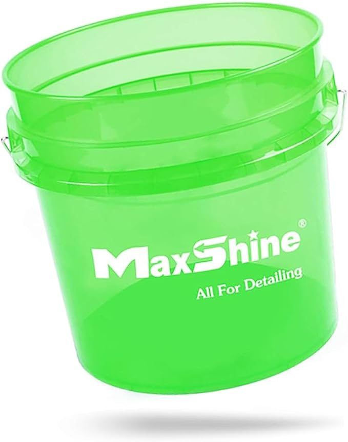 Maxshine 3.5 Gallon Universal Detailing Bucket (Green) – Car Wash Bucket for Scratch-Free Washing, Garage Storage & Detailing Tools – Holds Soap, Foam Cannon, Microfiber Towels & More