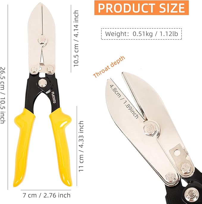 7-Blade Duct Crimping Tool Sheet Metal Crimper for 24-28 Gauge Duct Work Gutter Downspout and Stove Pipe HVAC Tools Upgraded Version