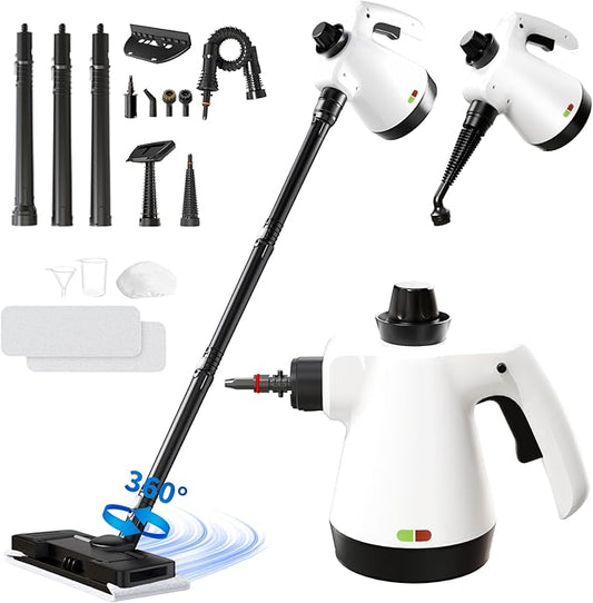 Steam Mop, Detachable Steam Cleaner 16-in-1 Lightweight Handheld Steamer for Hardwood Floors, Home, Tile, Furniture, Clothes, Windows Cleaning