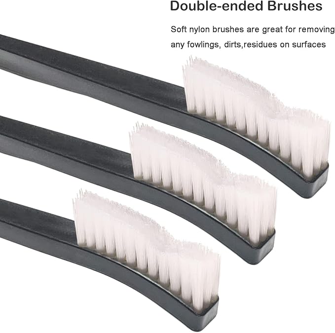 20 Pcs Gun Cleaning Brushes & Picks Kit Set Brass Steel Nylon Double Ended Gun Cleaning Brushes Stainless Steel Pick Set - Brass Steel Nylon Bristle Brushes