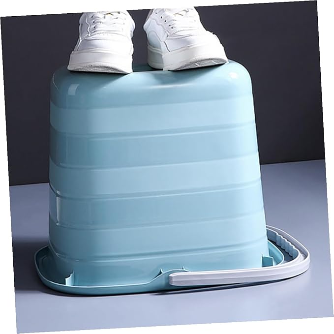 Veemoon Rectangular Plastic Bucket with Handle 11l Blue Mop Bucket for Home Cleaning and Water Storage Sturdy Household Water Container for Dormitory Use