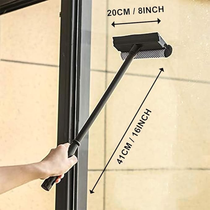 Window Squeegee Cleaning Tool Window Cleaner Car Squeegee Windshield Cleaning Sponge and Rubber Squeegee,BlackM