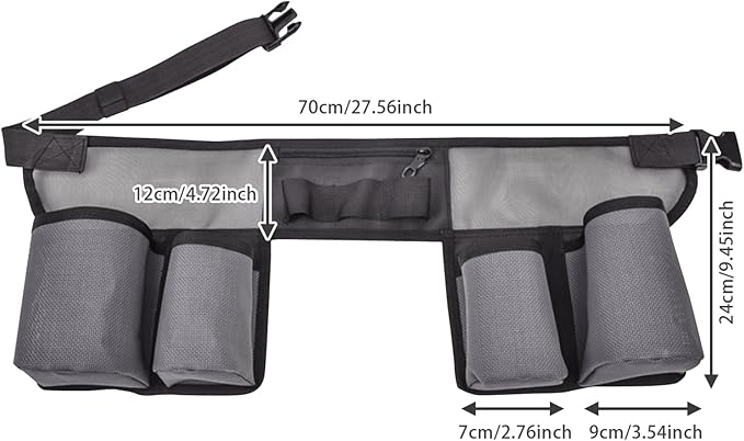 Naisicore Window Cleaning Belt, Adjustable Housekeeping Tool Pouch with 4 Pockets, Nylon Mesh Tool Belt, Portable Gardening Belt for Work