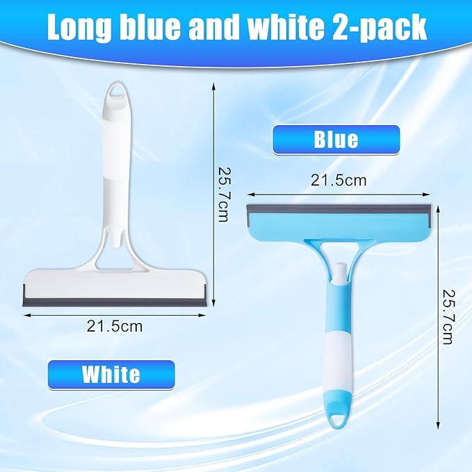3 in 1 Window Cleaning Scraper,3 in 1 Spray Squeegee,Window Squeegee with Spray,Windows Squeegee Cleaner Tool with SprayBottle,All-Purpose Shower Glass,Mirrors,Car,Home Window Cleaner Tool(White+Blue)
