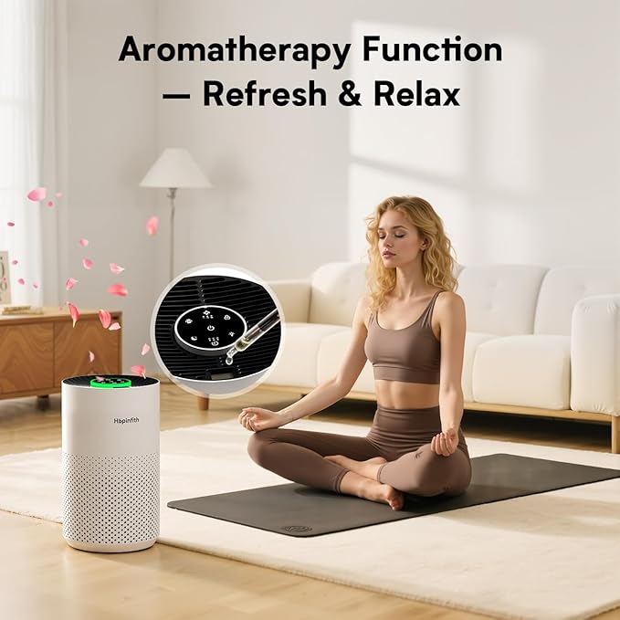 Upgraded Air Purifiers for Bedroom & Home with H14 True HEPA Filter, Covers Up to 1280ft², 360° Air Intake, Quiet Pet Air Purifier, Fragrance & Timer, Removes Smoke,Pet Dander & Pollen,White