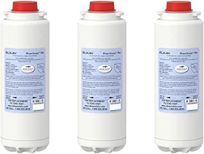 Elkay Genuine WaterSentry 51300C Lead + Microplastics NSF/ANSI Certified Filter (3-Pack)(Bottle Fillers)