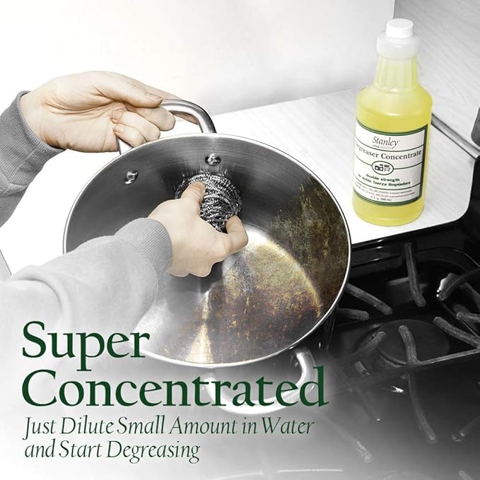 Stanley Degreaser Concentrate with Spray Bottle – Heavy Duty Cleaner for Grease, Grime, Kitchen & Home Surfaces – Multi-Purpose Formula for Home (with Spray Bottle)
