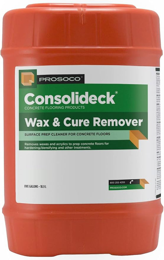 Prosoco Wax and Cure Remover | Surface Prep Cleaner for Concrete Floors - Trusted by Professionals (5 GALLON)