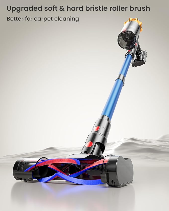 Cordless Vacuum Cleaner, 650W 55KPA 70Mins Vacuum Cleaners for Home, Self-Standing Cordless Stick Vacuum with Anti-Tangle, Lightweight Wireless Vacuum for Hardwood Floor/Carpet/Pet Hair