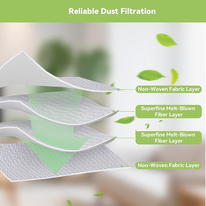 6-Pack MS1 Vacuum Bags for MONSGA MS1 MAX Robot Vacuum - Replacement Parts, Disposable Large Capacity Dust Bags