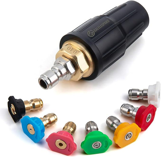 Turbo Nozzle Pressure Washer Tips, 4000 PSI Upgrade 360° Rotating Turbo Spray Tips with 1/4" Quick Connector, Pressure Washer Replacement for Cleaning Concrete, Brick Surface (4.0 GPM)