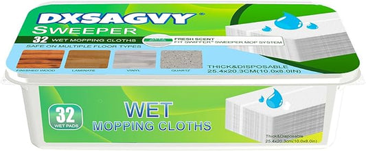 Upgraded Wet Mop Pads for Swiffer Sweeper Wet Mopping Cloths Refills,32 Count