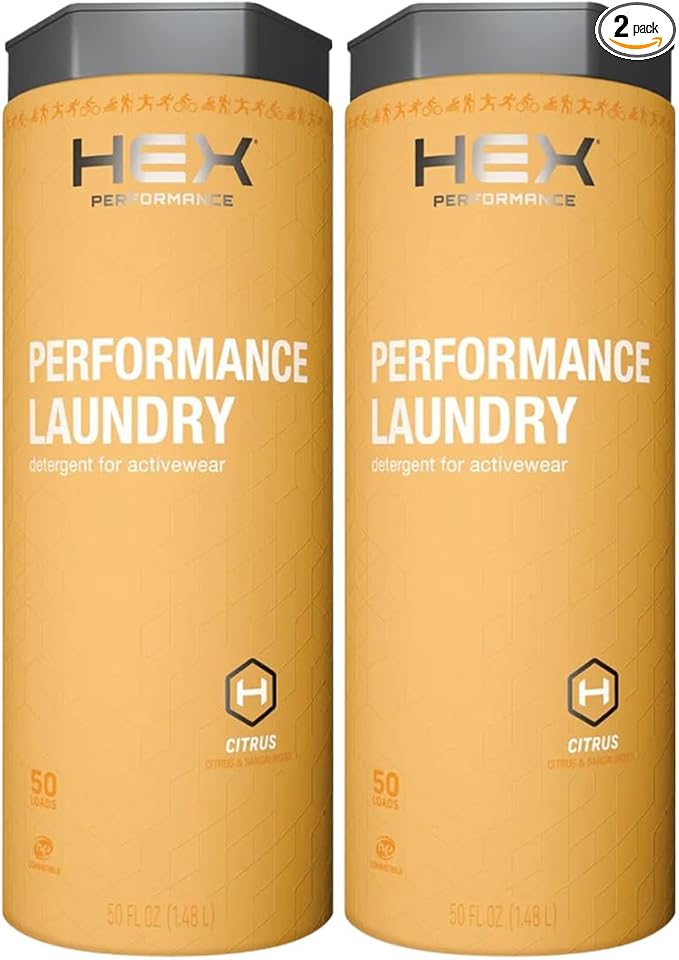HEX Performance Laundry Detergent, Citrus, 100 Loads (Pack of 2) - Designed for Activewear, Eco-Friendly, Concentrated Formula