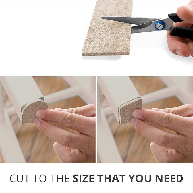 X-Protector Felt Furniture Pads - 20 PCS 6 x 1/2" - Premium Felt Strips with Adhesive Backing - Rectangular Furniture Pads for Hardwood Floors - Cut Furniture Felt Pads to Size You Need! (Beige)