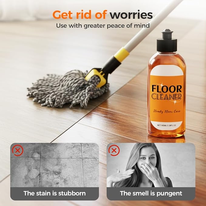 Powerful Stain Removing Floor Cleaner - All-Surface Acid Free Concentrated Formula Enzyme Floor Cleaner for Mopping & Spraying Hardwood, Tile, Vinyl & Laminate Floors | Pet-Safe & Streak-Free (2PCS)