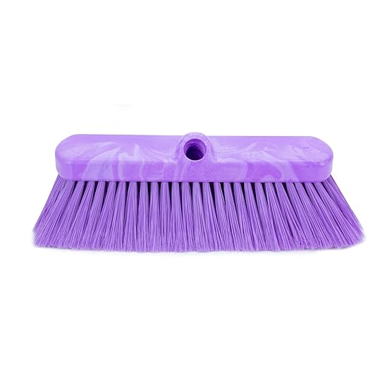 SPARTA 41278EC68 Flo-Thru Plastic Wall Scrub Brush, Equipment Brush With Soft Nylex Bristles For Industrial Kitchens, Hospitals, Commercial Cleaning, 4 Inches, Purple