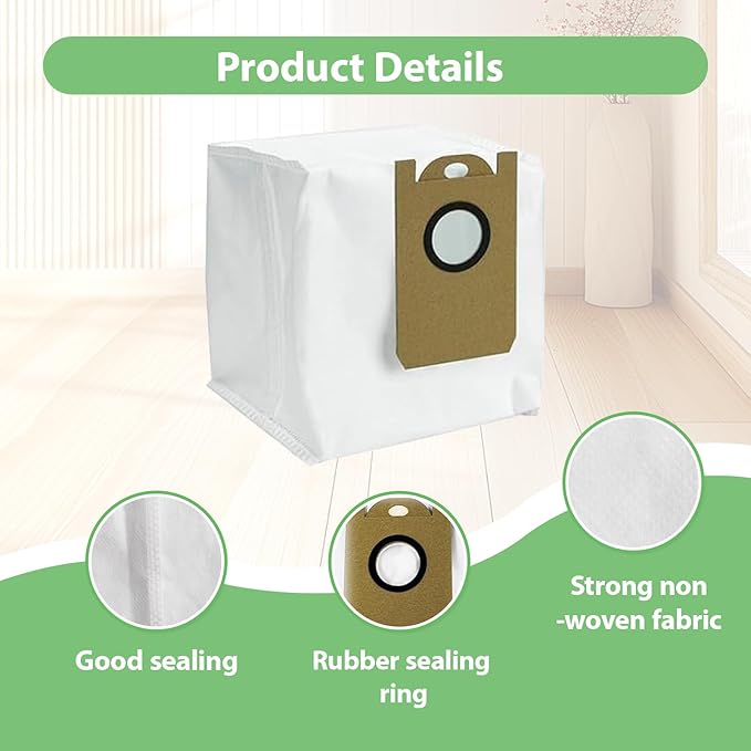 10 Pack Dust Bag Replacement Parts Fit for Laresar L6 Pro,Laresar L6 Nex, AIRROBO T10+,Honiture Q6 Pro, Neabot NOMO N2 Vacuum Cleaner
