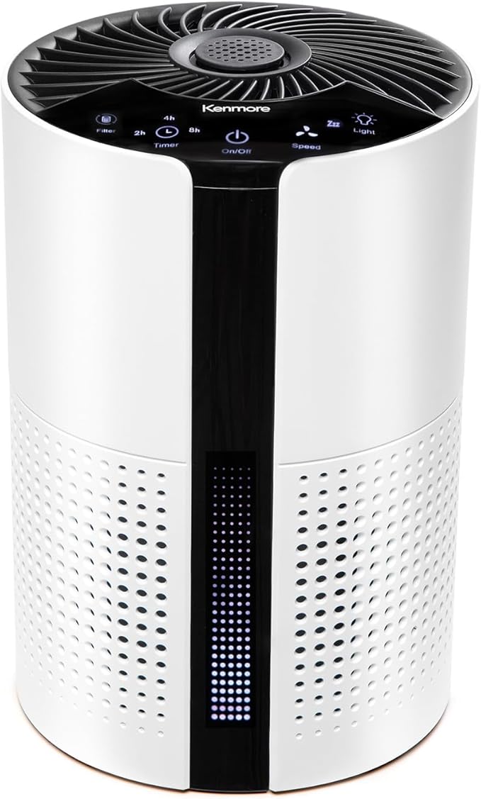 Kenmore PM1010 Air Purifiers for Bedroom Up to 348 Sq.Foot with H13 True HEPA Filter, Child Lock, Sleep Mode for Small Rooms