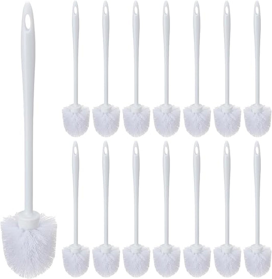 Tioncy 15 Pcs 14.2 Inch Toilet Brush Commercial Heavy Duty Toilet Bowl Cleaning Scrub Long Scrubber for Bathroom Cleaning Supplies