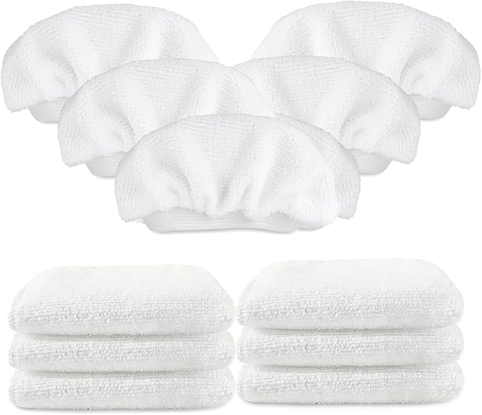 Sgizoku 6+6 Pack Steam Mop Pads Compatible with Waitbird Steam Cleaner STC-EU168-6 Pack Reusable Microfiber Mop Pads + 6 Pack Ironing Cloths Set Replacement (Mop is Not Included)