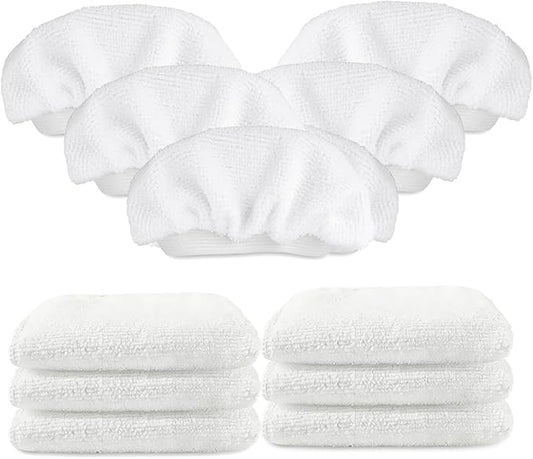 Sgizoku 6+6 Pack Steam Mop Pads Compatible with Waitbird Steam Cleaner STC-EU168-6 Pack Reusable Microfiber Mop Pads + 6 Pack Ironing Cloths Set Replacement (Mop is Not Included)