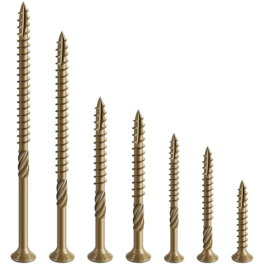 #10 * 2-1/2" Deck Screws, (1214pcs) 15 lbs.Exterior Wood Screws, Rust Resistant epoxy Coated, Bronze, T25 Star Bit