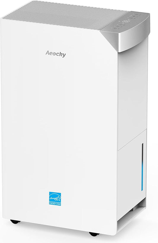 4500 Sq.Ft Energy Star Version 6.0 Dehumidifier,AEOCKY Max 74 Pint/D Smart Compressor Dehumidifier with Drain Hose, Intelligent Humidistat,for Basement,Bedroom,Home,Bathroom