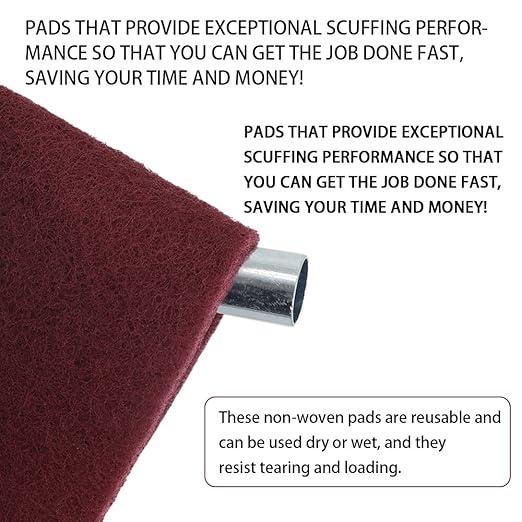 6"x9" Automotive Scuff Pad 8 Pack (7447) - 8 Maroon(Fine), Wet/Dry Reusable Scuffing Pad for Paint Prep, Sanding - Auto Body, Woodworking & Handicrafts