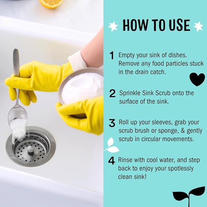 Molly's Suds Sink and All Purpose SCRUB | Gently Removes Stains, Scrubs Away Grease & Gime, Buffs out Scratches | Plant and Mineral Based | 2 Pack, Beach Scent