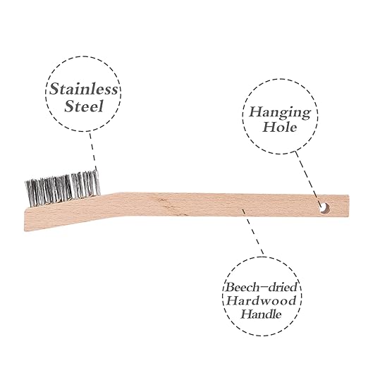 Wood Handle Wire Scratch Brush Sets (18, 18Pack-7in Stainless Steel Small Wire Scratch Brushes with Beech Wood Handle)