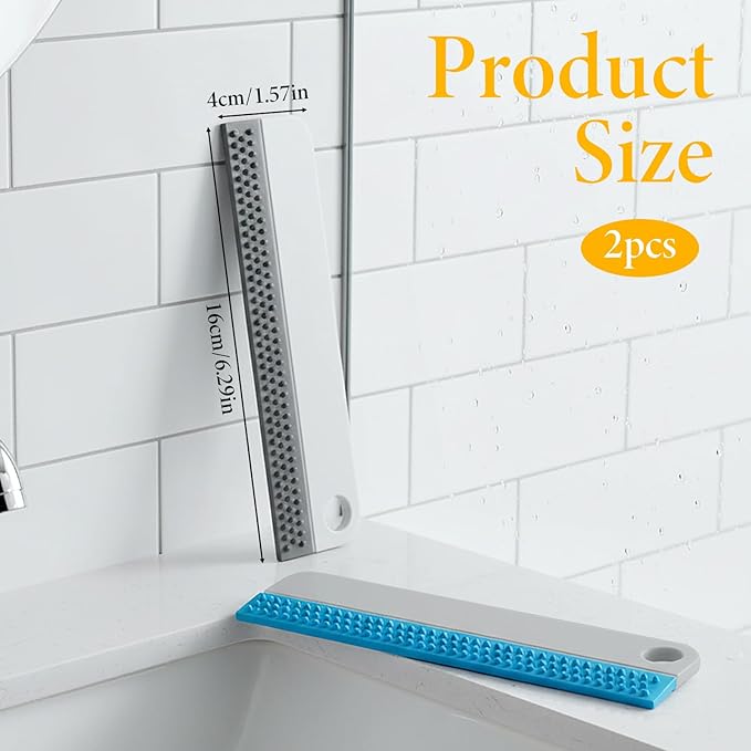 2 Pcs Mini Soft Rubber Mirror Squeegee Window Scrubber Scraper for Shower Glass Doors Cleaning Squeegee Tool Car Windows Windshield Mirror Tile Cleaner